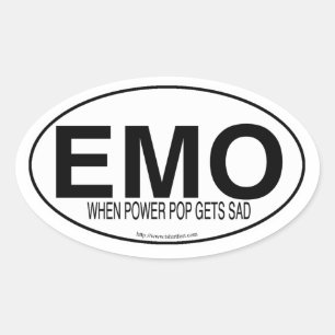 Emo Music Euro Oval Decal Slogan Ovaler Aufkleber