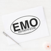 Emo Music Euro Oval Decal Slogan Ovaler Aufkleber (Umschlag)