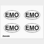 Emo Music Euro Oval Decal Slogan Ovaler Aufkleber (Blatt)