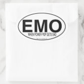 Emo Music Euro Oval Decal Slogan Ovaler Aufkleber (Tasche)