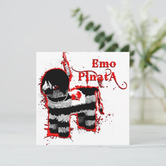emo pinata einladung (Stehend Vorderseite)