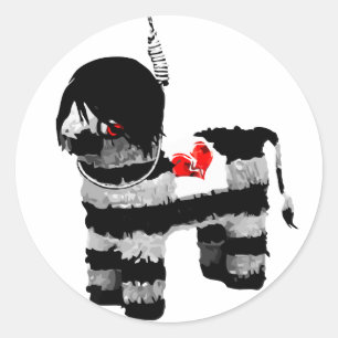 emo piñata runder aufkleber
