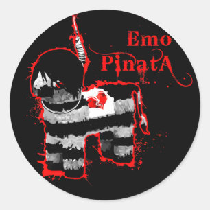 emo piñata runder aufkleber