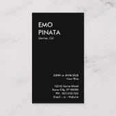 emo Pinata Visitenkarte (Rückseite)