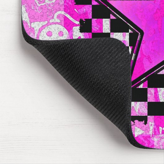 Emo Pink Graffiti Star Schachbretts Mousepad (Ecke)