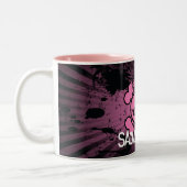 EMO Pink Skull Crossbones Girly Coffee Tasse Cup (Links)