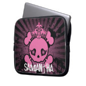 EMO Pink Skull Crossbones Laptop-Schutzgehäuse Laptopschutzhülle (Vorderseite Links)