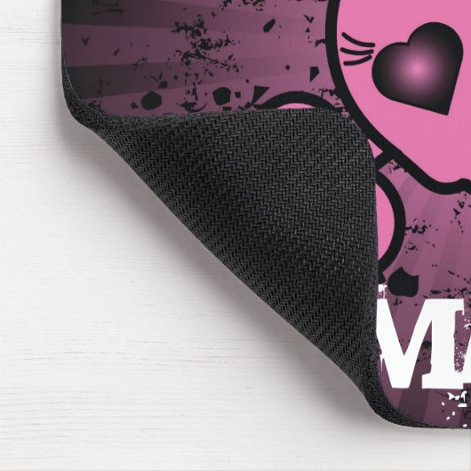 EMO Pink Skull Crossbones Personalisiert Mousepad (Ecke)