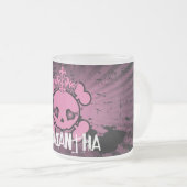 EMO Pink Skull Girl Mattiert Glass Coffee Tasse Cu (VorderseiteRechts)