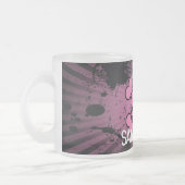 EMO Pink Skull Girl Mattiert Glass Coffee Tasse Cu (Links)