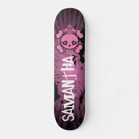 EMO Pinker Totenkopf Skateboard (Vorderseite)