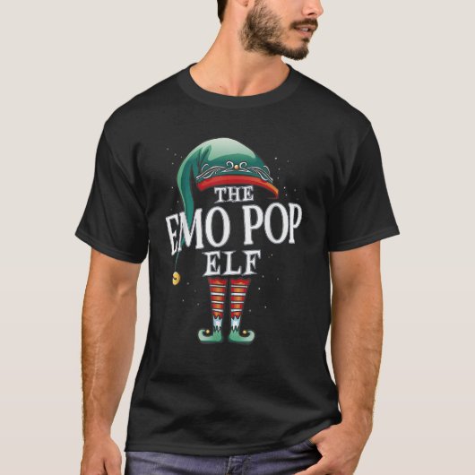 Emo Pop Elf Christmas Group Xmas Pajama Party T-Shirt (Vorderseite)