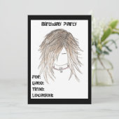 Emo Punk Einladungen zum Geburtstag (Stehend Vorderseite)