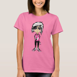 Emo Punk Girl in Shades T-Shirt