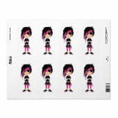 Emo Punk Girl Sticker Label (Vorne)