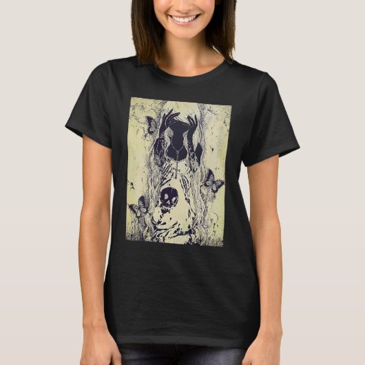 Emo punk graphic womens summer graphic skull butt T-Shirt (Vorderseite)