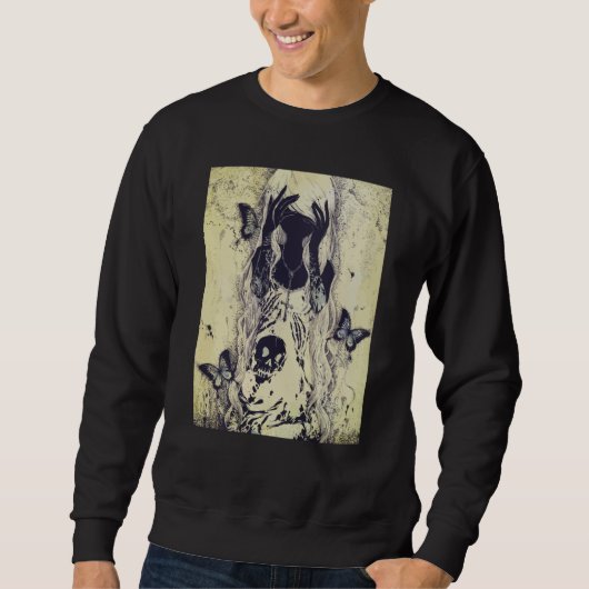 Emo punk graphic womens summer graphic skull butte sweatshirt (Vorderseite)