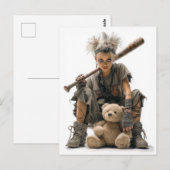 Emo-Punk-Mädchen im postapokalyptischen Stil Postkarte (Vorne/Hinten)