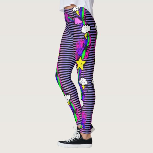 Emo Rainbow Cry Cloud Strichen Leggings (Links)