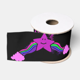 Emo Rainbow Star Ribbon (breit, benutzerdefiniert) Ripsband