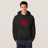 Emo Red Star Paint Spritzer Hoodie (Vorne ganz)