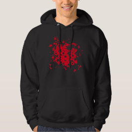 Emo Red Star Paint Spritzer Hoodie