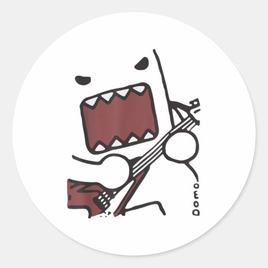 Emo Scence Guitar Domo Y2k Japanese  Runder Aufkleber (Vorderseite)