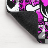 Emo Scene Cartoon Girl Skull Mousepad (Ecke)