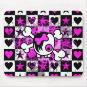 Emo Scene Cartoon Girl Skull Mousepad (Vorne)