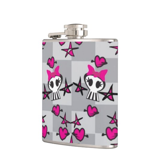 Emo Schädel-Muster Flachmann (Links)