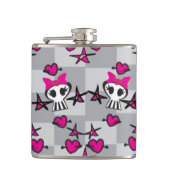 Emo Schädel-Muster Flachmann (Vorderseite)