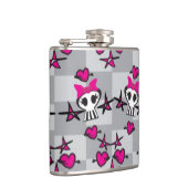 Emo Schädel-Muster Flachmann (Rechts)