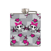 Emo Schädel-Muster Flachmann (Rückseite)