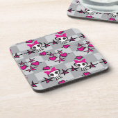 Emo Schädel-Muster Getränkeuntersetzer (Linke Seite)
