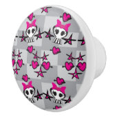 Emo Schädel-Muster Keramikknauf (Rechts)