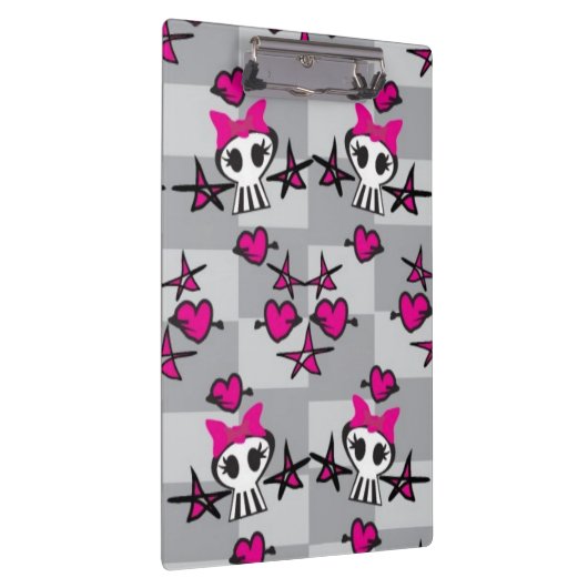 Emo Schädel-Muster Klemmbrett (Rechts)