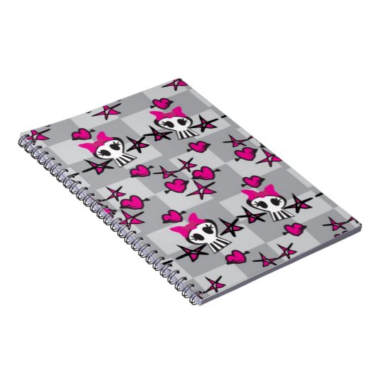 Emo Schädel-Muster Notizblock (Rechte Seite)