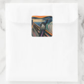 Emo Scream Quadratischer Aufkleber (Tasche)