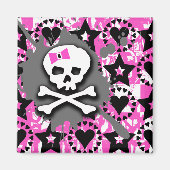 Emo Skull & Bones Magnet (Vorne)
