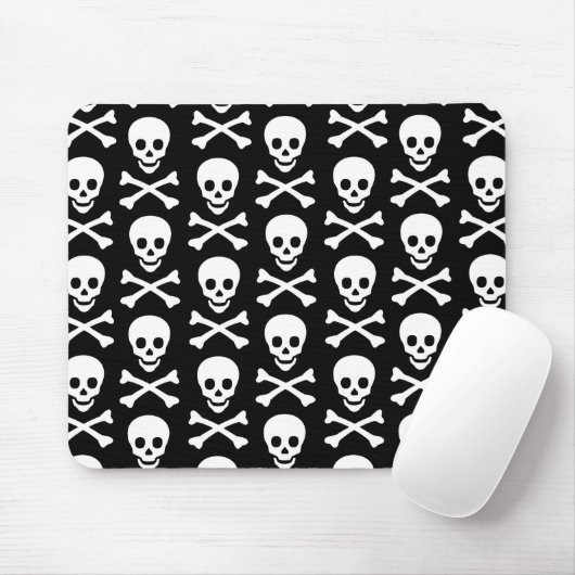 Emo Skull & Bones Muster Mousepad (Mit Mouse)