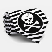 Emo Skull Patch Krawatte (Gerollt)