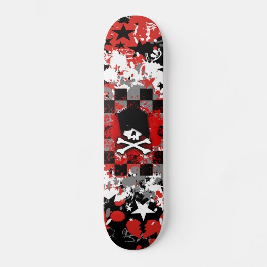 Emo Skull Skateboard Deck (Vorderseite)