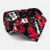 Emo Skulls & Paint Krawatte (Gerollt)