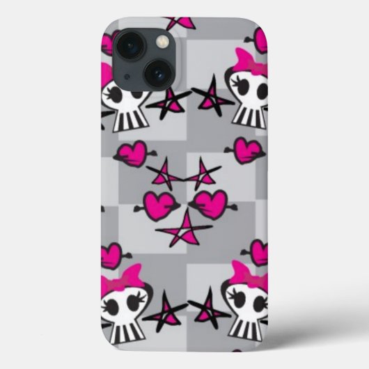 Emo Skulls Pattern Case-Mate iPhone Hülle (Rückseite)