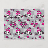 Emo Skulls Pattern Postkarte (Vorderseite)