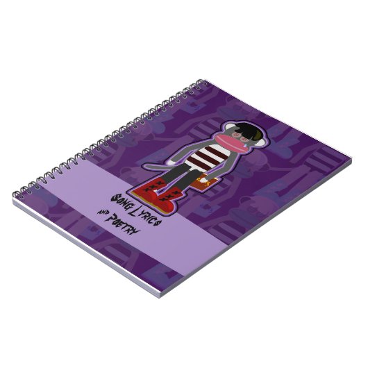 Emo Sock Monkey Cartoon Spaß Design Notizblock (Linke Seite)