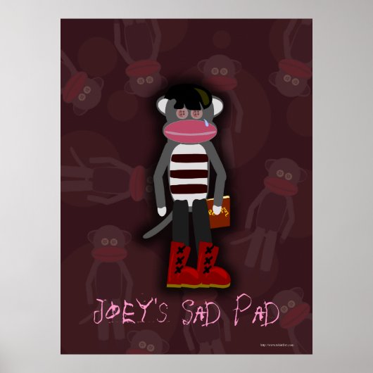 Emo Sock Monkey Character Customizable Poster (Vorne)