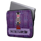 Emo Sock Monkey Lila Funny Cartoon Art Laptopschutzhülle (Vorderseite Links)
