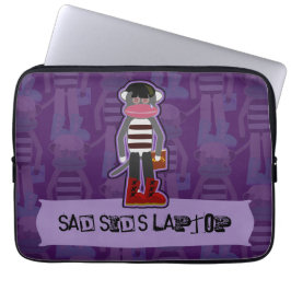 Emo Sock Monkey Lila Funny Cartoon Art Laptopschutzhülle