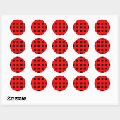Emo Stripes Red & Black - Alternative Grunge Rock Runder Aufkleber (Blatt)